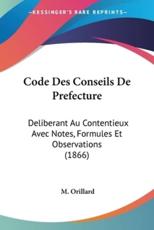 Code Des Conseils De Prefecture - M Orillard