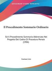 Il Procedimento Sommario Ordinario - Gaetano Leto (author)