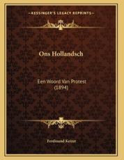Ons Hollandsch - Ferdinand Keizer (author)