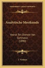 Analytische Meetkunde - J Versluys (author)