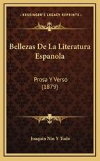 Bellezas De La Literatura Espanola - Joaquin Nin y Tudo (author)