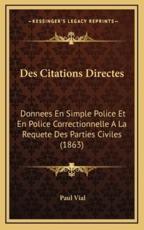 Des Citations Directes - Paul Vial (author)
