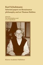 Selected papers on Renaissance philosophy and on Thomas Hobbes - Schuhmann, Karl