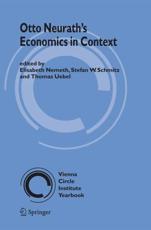 Otto Neurath's Economics in Context - Nemeth, Elisabeth