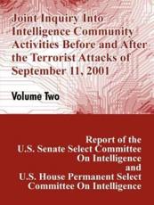 Joint Inquiry Into Intelligence Community Activities Before and After the Terrorist Attacks of September 11, 2001 (Volume Two) - Committee on Intelligence U S Senate, Committee on Intelligence U S House