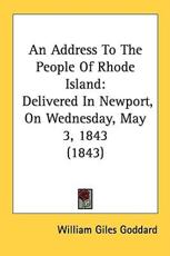 An Address to the People of Rhode Island - William Giles Goddard (author)