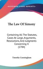 The Law Of Simony - Timothy Cunningham (author)