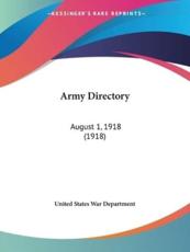 Army Directory - United States War Department (author)