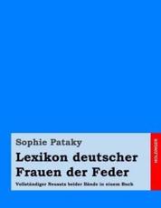 Lexikon Deutscher Frauen Der Feder - Sophie Pataky