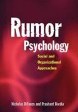 Rumor Psychology - Nicholas DiFonzo (author), Prashant Bordia (author)