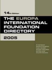 The Europa International Foundation Directory 2004 - Europa Publications