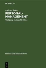 Personalmanagement - Andreas Remer (author), Wolfgang H. Staehle (editor)