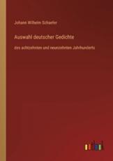 Auswahl deutscher Gedichte - Schaefer, Johann Wilhelm