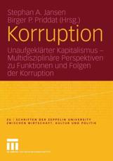 Korruption - Stephan A. Jansen (editor), Birger P. Priddat (editor)