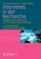 Interviews in der Recherche : Redaktionelle GesprÃ¤che zur Informationsbeschaffung - Baumert, Andreas