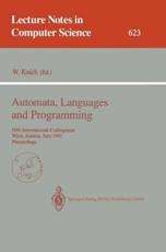 Automata, Languages and Programming : 19th International Colloquium, Wien, Austria, July 13-17, 1992. Proceedings - Kuich, Werner