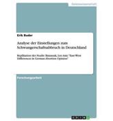 Analyse Der Einstellungen Zum Schwangerschaftsabbruch in Deutschland - Erik Buder