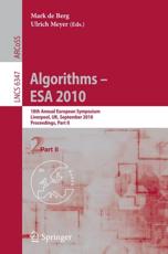 Algorithms -- ESA 2010, Part II Theoretical Computer Science and General Issues - Mark de Berg (editor), Ulrich Meyer (editor)