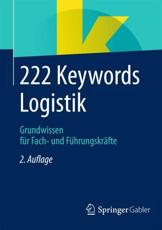 222 Keywords Logistik : Grundwissen fÃ¼r Fach- und FÃ¼hrungskrÃ¤fte - Springer Fachmedien Wiesbaden
