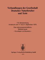 Verhandlungen Der Gesellschaft Deutscher Naturforscher Und Arzte: 110. Versammlung Innsbruck Vom 17. Bis 21. September 1978 - Gesellschaft Deutscher Naturforscher Und