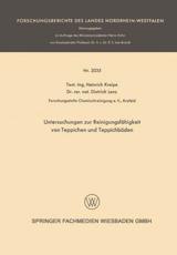 Untersuchungen Zur Reinigungsfahigkeit Von Teppichen Und Teppichboden - Kreipe, Heinrich
