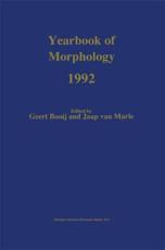Yearbook of Morphology 1992 - Booij, Geert