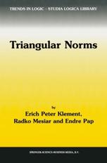 Triangular Norms - Klement, Erich Peter