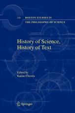 History of Science, History of Text - Chemla, Karine