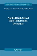 Applied High-Speed Plate Penetration Dynamics - Ben-Dor, Gabi