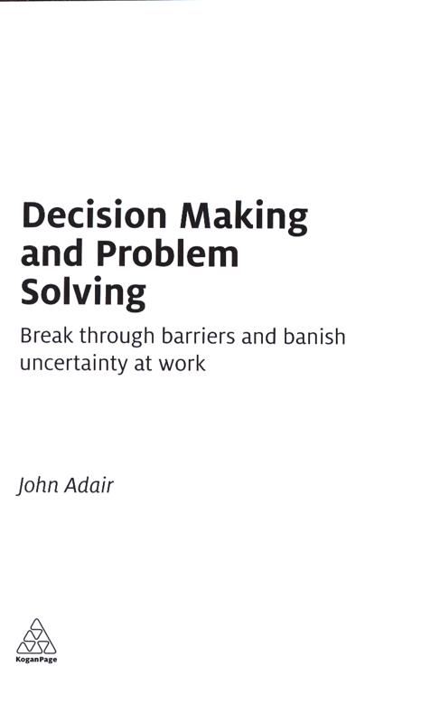 decision making and problem solving strategies john adair pdf