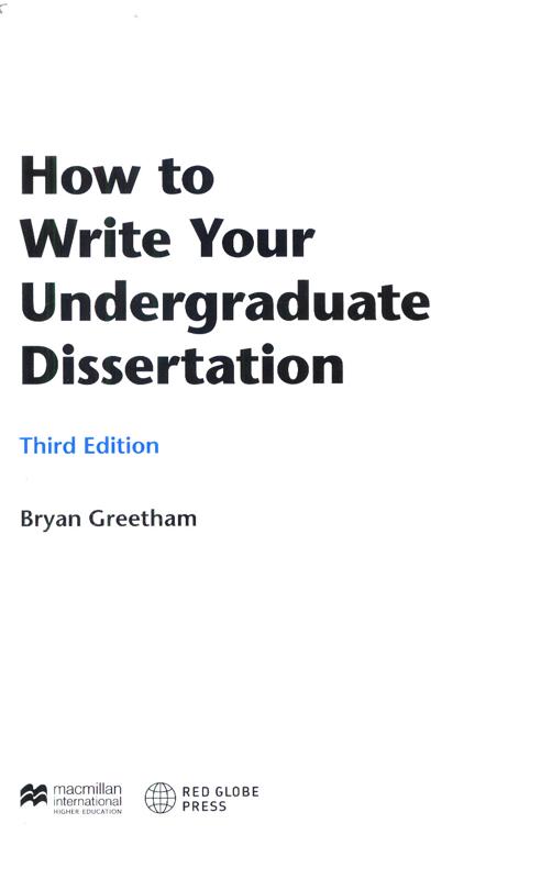 publishing undergraduate dissertation