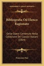 Bibliografia Od Elenco Ragionato - Francesco Fusi