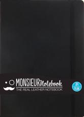 Monsieur Notebook - Real Leather A4 Black Plain - Monsieur