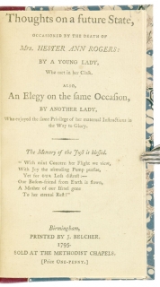 occasioned by the Death of Mrs. Hester Ann Rogers: