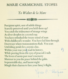 TRIBUTE to Walter de la Mare, on his Seventy-fifth Birthday.
