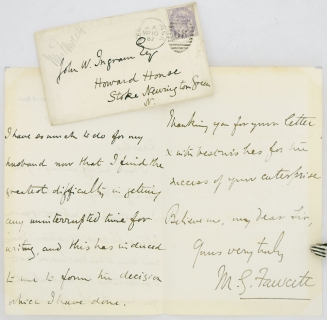 Autograph Letter signed, to John H. Ingram.