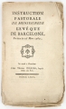 Instruction pastorale de Monseigneur l'Evêque de Barcelone, en date du 26 mars 1769.