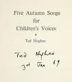 Five Autumn Songs for Children's Voices.