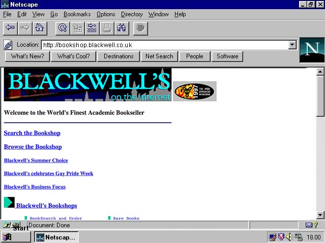 Blackwell's first website