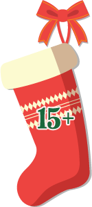 A stocking with the numbers 0-1 on